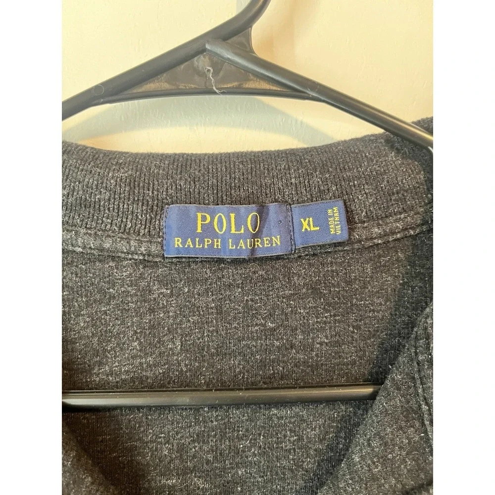 Polo Ralph Lauren 1/2 Zip Sweater Green‎ Pony Logo Gray Size XL Preppy Classic